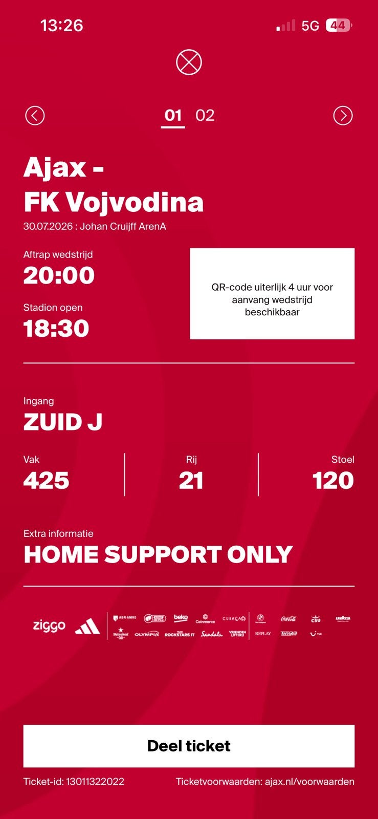Kaarten Ajax 30-7-26, Losse kaart, Twee personen, Juli