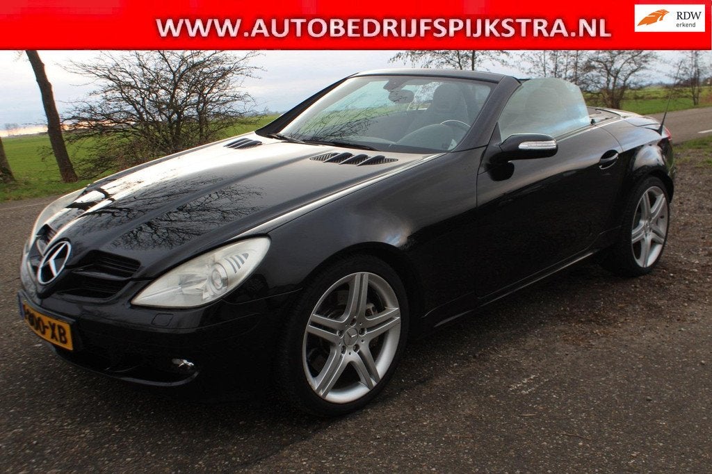 Mercedes-Benz SLK-klasse 350 // AUTOMAAT / LEER / AIRSCARF /, Achterwielaandrijving, Gebruikt, Zwart, Cabriolet