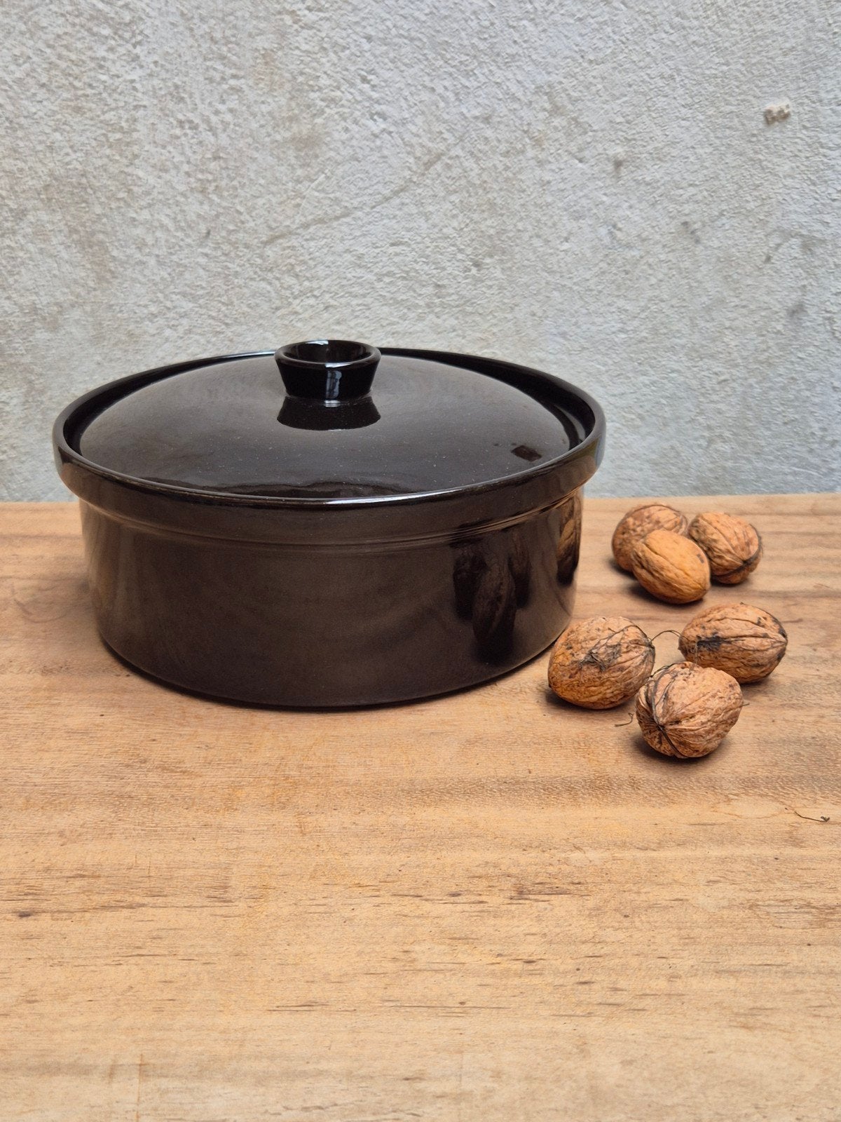 Vintage Arabia Kilta Braadpan met Deksel - Donkerbruin, Ophalen of Verzenden