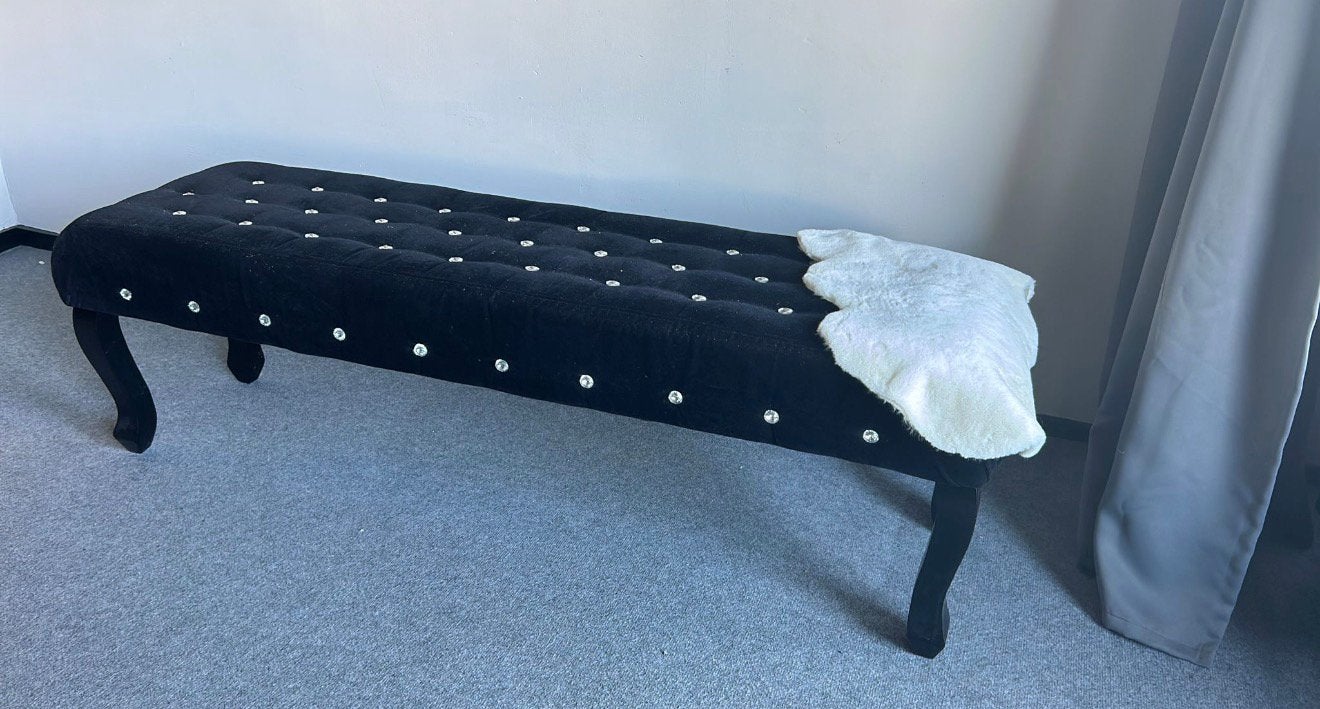 Zwart bling bankje, Ophalen, Gebruikt, Hout