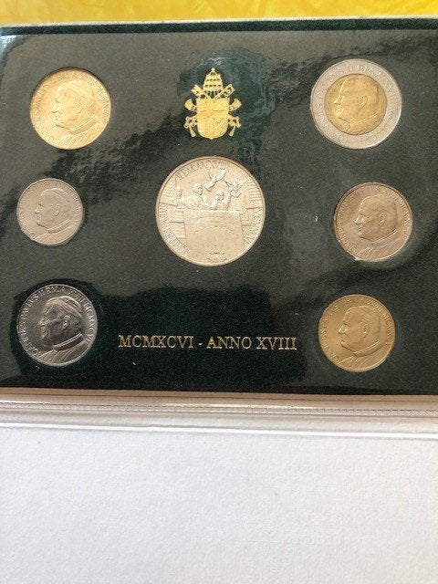 Vaticaan muntset 1996 Johannes Paulus II – 1000 lire zilver, Ophalen of Verzenden, Overige landen, Setje, Zilver
