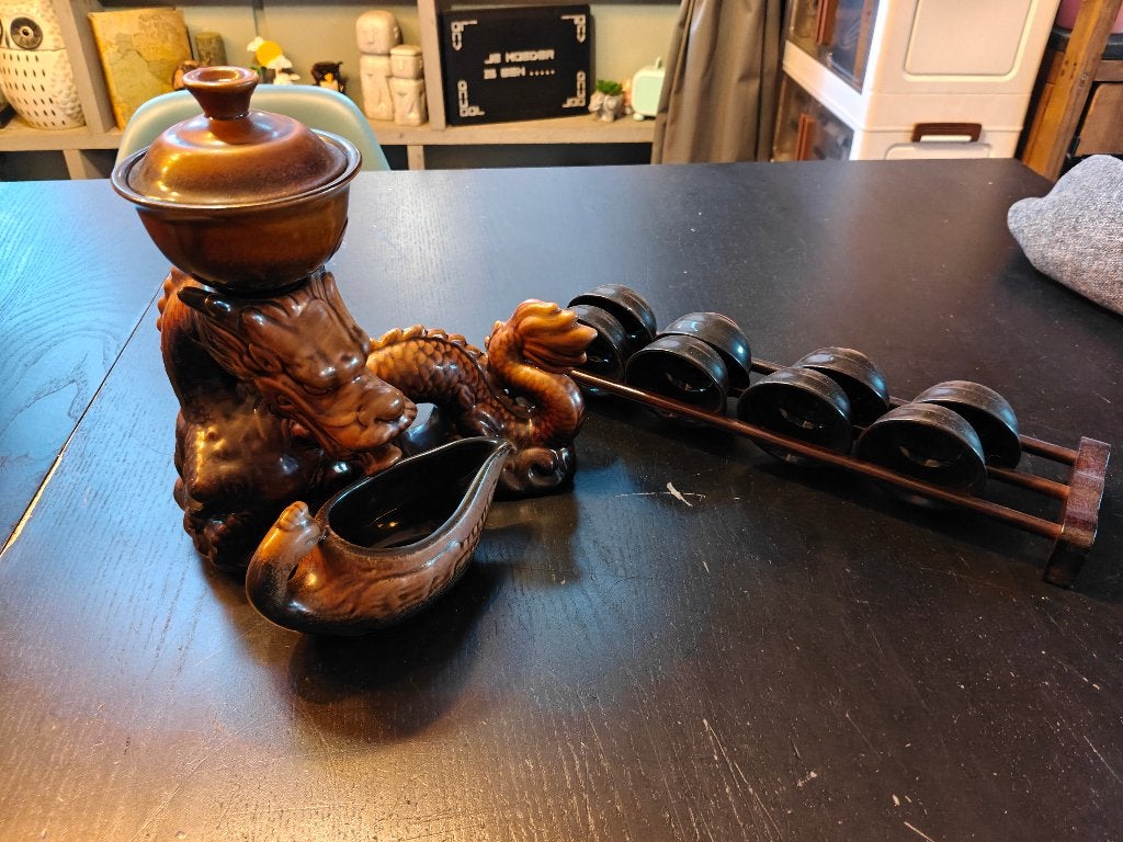 Draken Theepot Set en Kopjes, Keramiek, Ophalen of Verzenden, Zo goed als nieuw, Overige stijlen