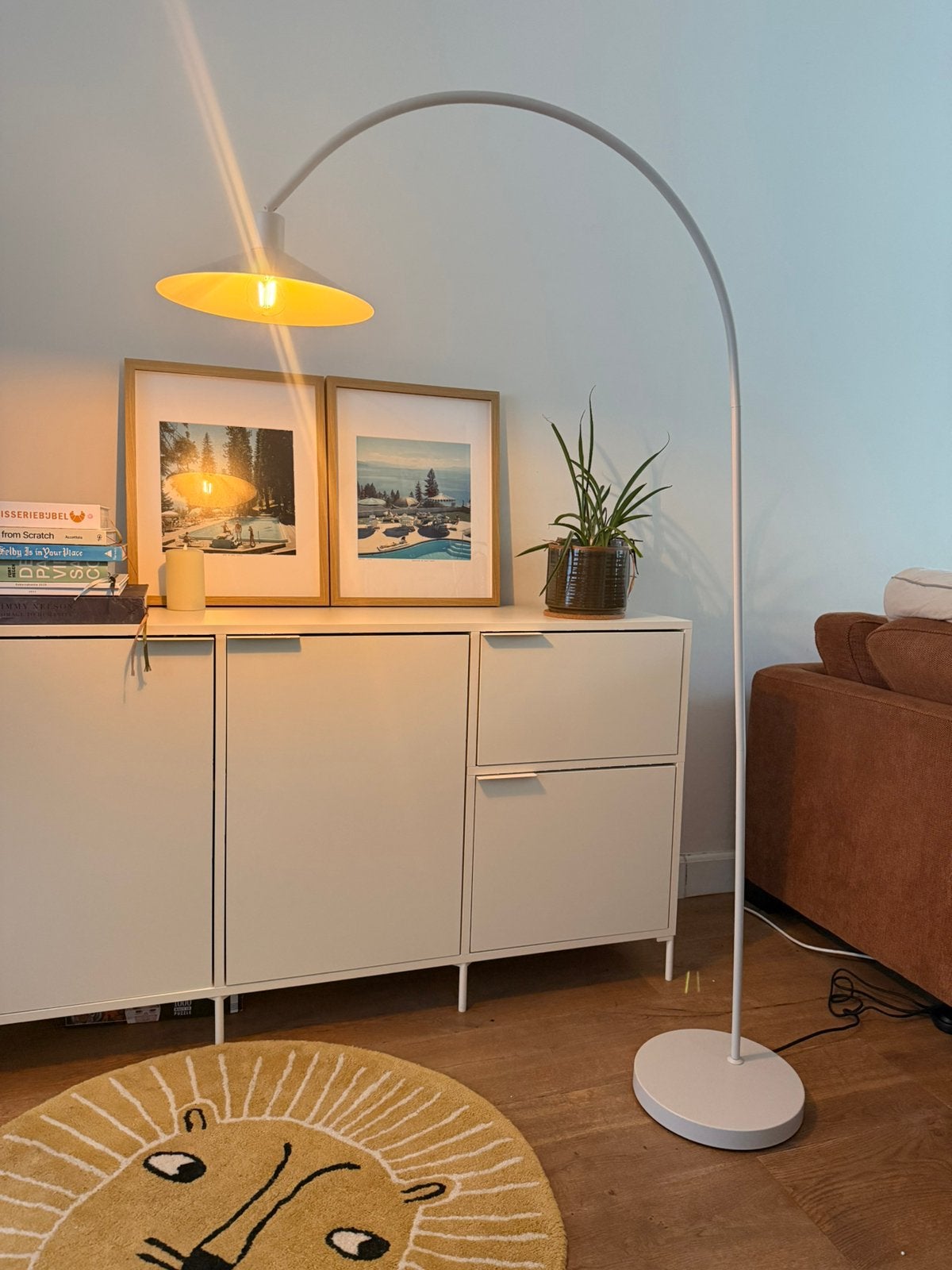 Karwei Philou vloerlamp wit – moderne booglamp – ZGAN, Ophalen, Zo goed als nieuw, 150 tot 200 cm