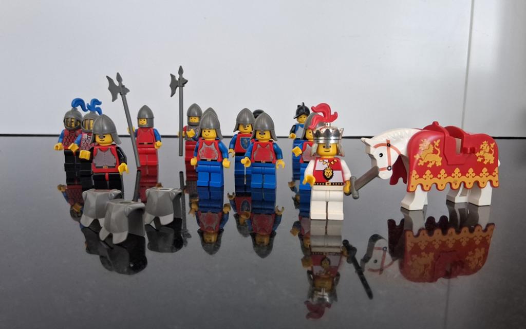 Vintage Lego Kasteelset met ridders, paard en koning, Ophalen of Verzenden, Gebruikt, Overige typen, Lego