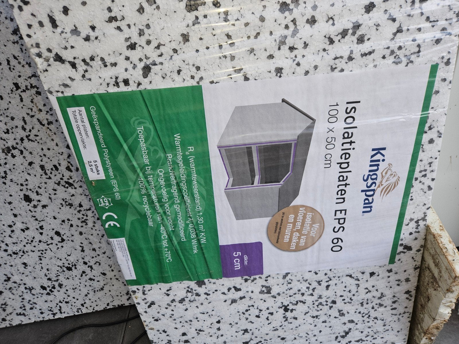 6  x Kingspan EPS 60 Isolatieplaten 100x50 cm, 5 cm dik nieu, Ophalen, 4 tot 8 cm, Gebruikt, Minder dan 5 m²