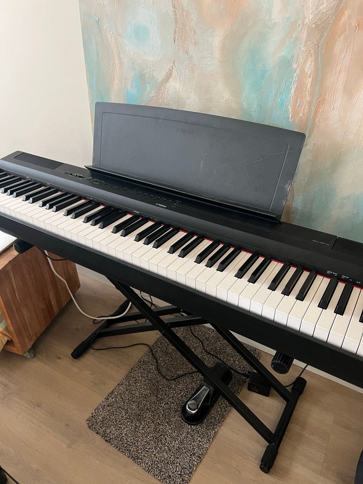 Yamaha P-125 Digitale Piano met standaard en pedaal, Ophalen, Gebruikt, Zwart, Digitaal