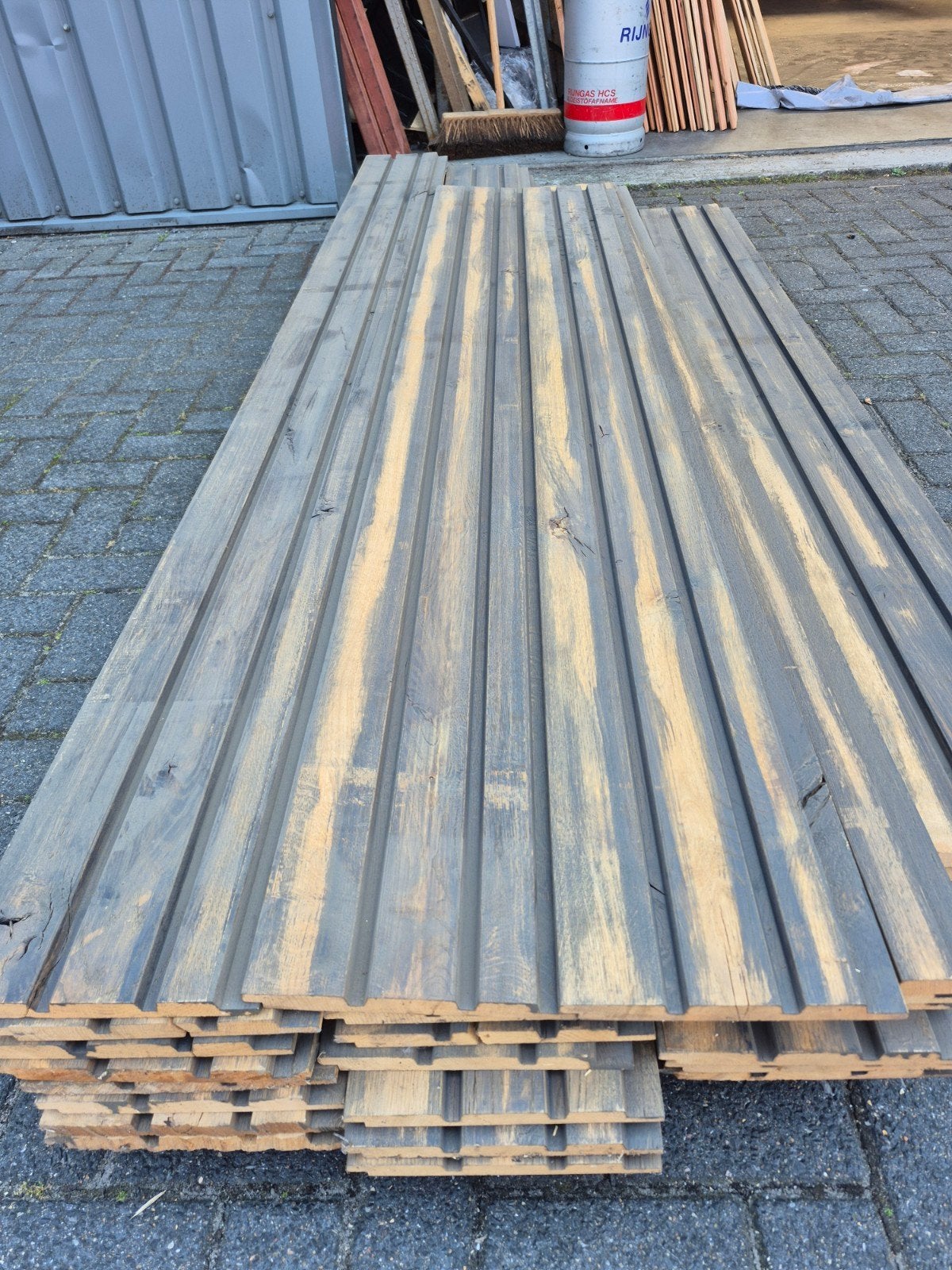 Eiken rhombus triple 25 stuks wb 21.5, Ophalen of Verzenden, Nieuw, 250 cm of meer, Planken