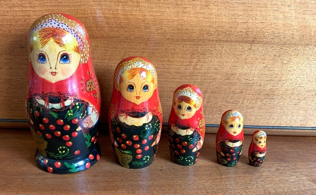 Matroesjka poppetjes 5 delig, Ophalen of Verzenden
