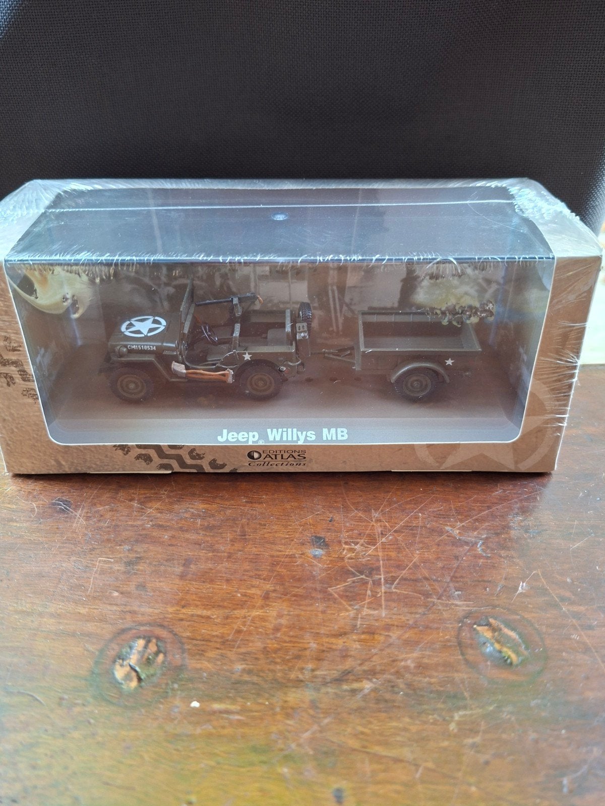 Jeep Willys MB modelauto met aanhanger - Editions Atlas, Ophalen of Verzenden, Nieuw, Overige typen