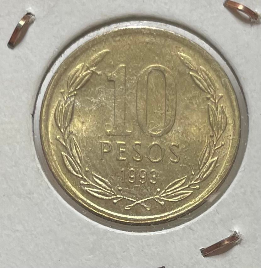 10 pesos Chili 1993, Ophalen of Verzenden, Zuid-Amerika