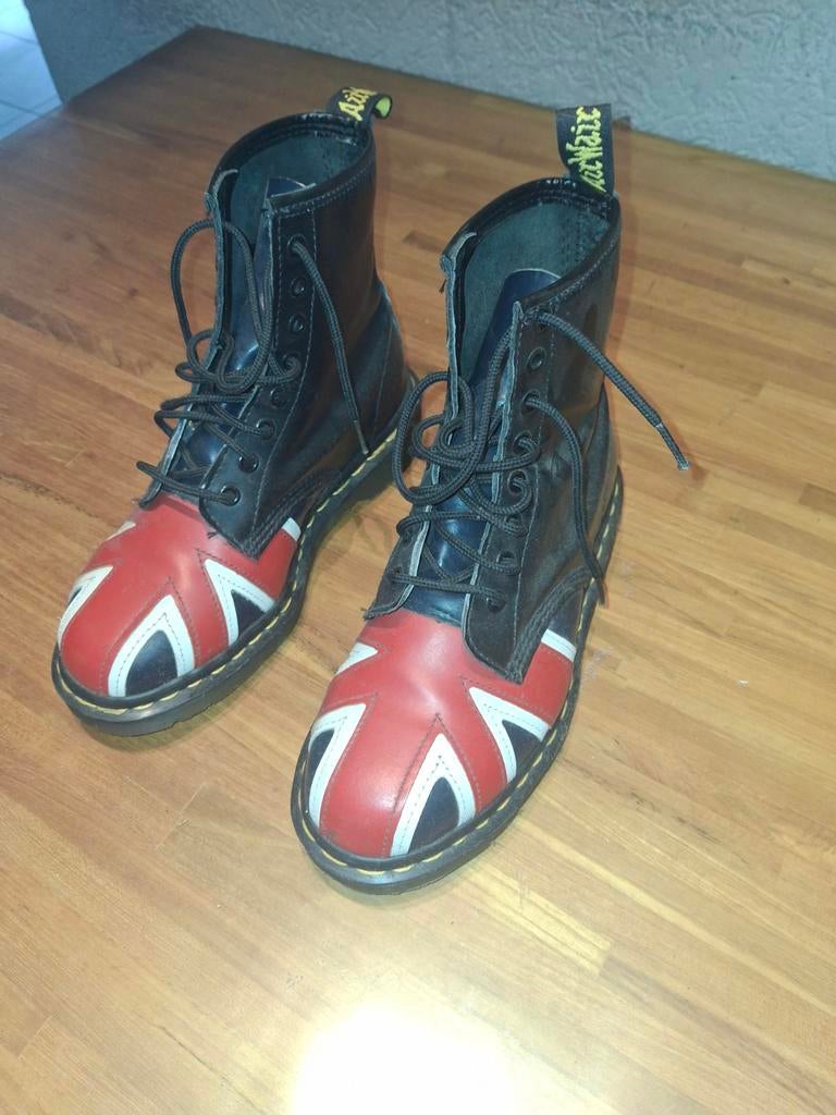 Originele Dr. Martens laarzen - Union Jack - Maat 38.5, Zwart, Lage of Enkellaarzen, Ophalen of Verzenden, Dr. Martens