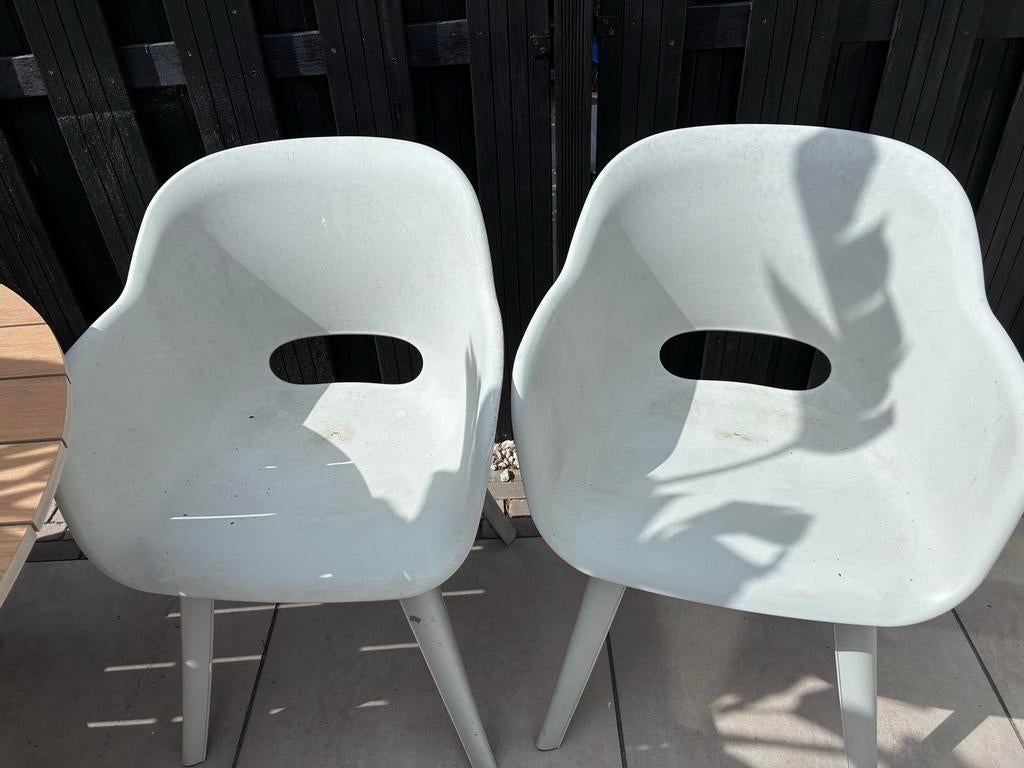 4 Karwei Keter Akola kuipstoelen, Ophalen of Verzenden, Gebruikt, Kunststof, Stapelbaar