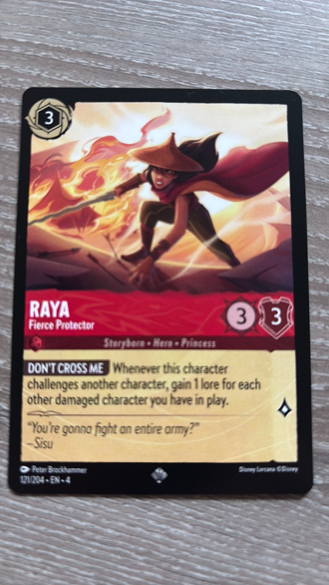 Disney Lorcana Raya fierce protector 121-204 4URS nonfoil, Ophalen of Verzenden, Zo goed als nieuw