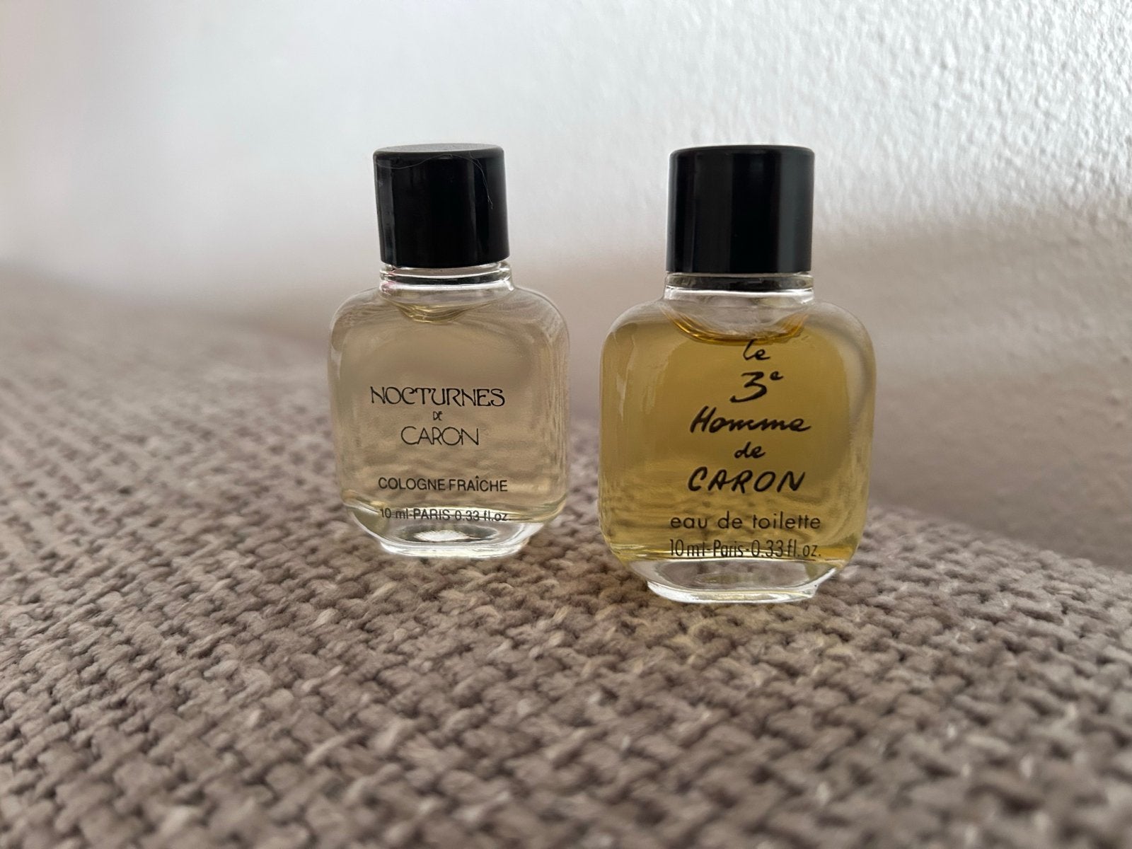 Caron Miniatuur Parfums mini Nocturnes & Le 3e Homme (10ml), Ophalen of Verzenden, Zo goed als nieuw