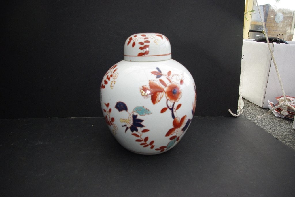 Antieke Chinese gemberpot met bloemmotief, Ophalen of Verzenden