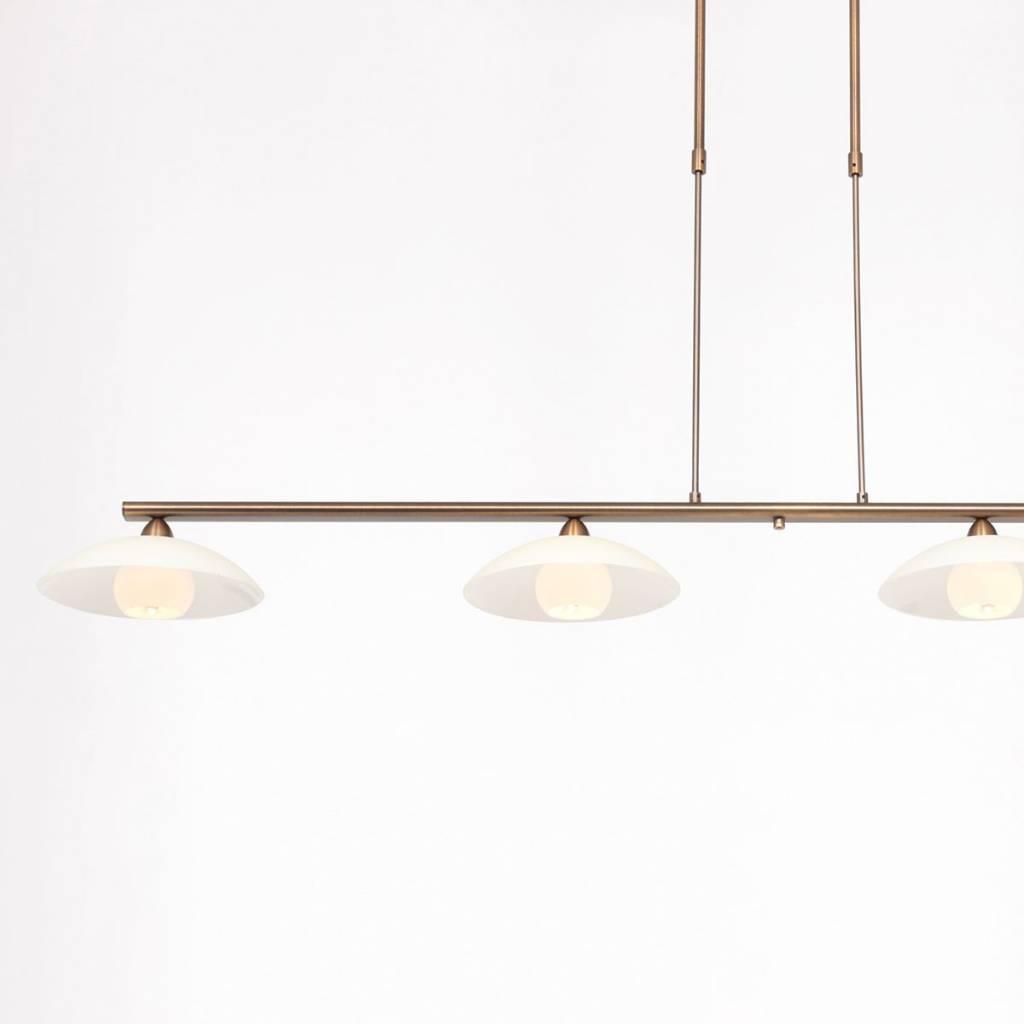 Steinhauer hanglamp staal, Ophalen, 50 tot 75 cm, Zo goed als nieuw, Glas