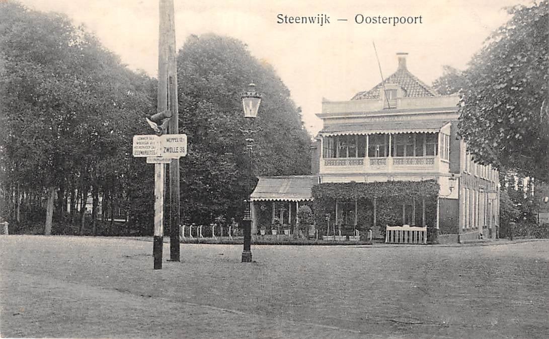 Steenwijk Oosterpoort Hotel Stationsstraat Looijersgracht, Verzenden, Voor 1920, Ongelopen, Overijssel