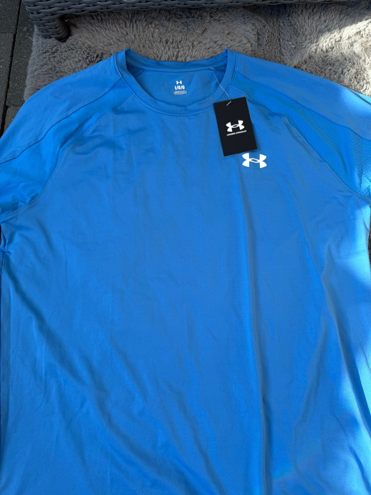 Under Armour sportset (shirt en broekje) maat L, Maat 52/54 (L), Fitness, Blauw, Nieuw