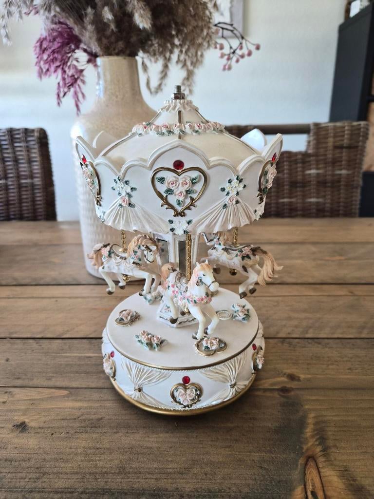 Vintage Carrousel met Paardjes, Ophalen of Verzenden