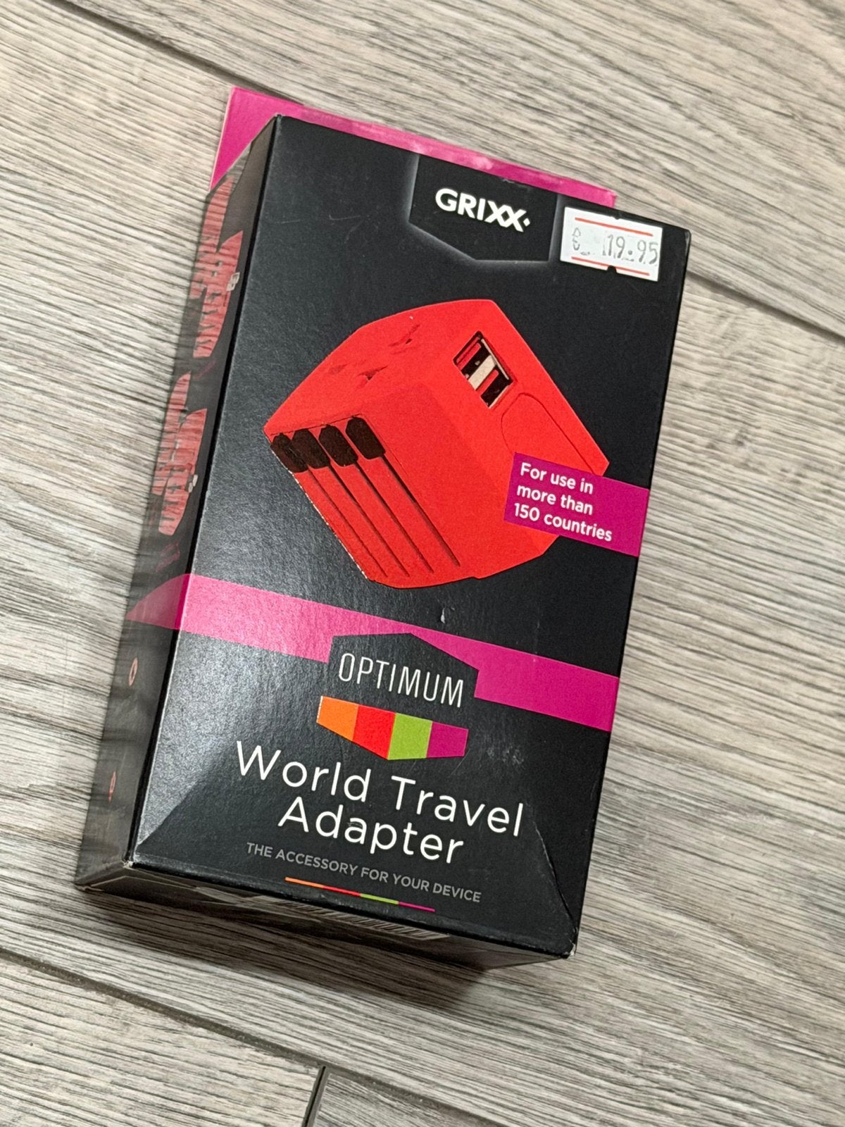GRIXX OPTIMUM Wereld Reisadapter met 2x USB, Ophalen of Verzenden, Nieuw