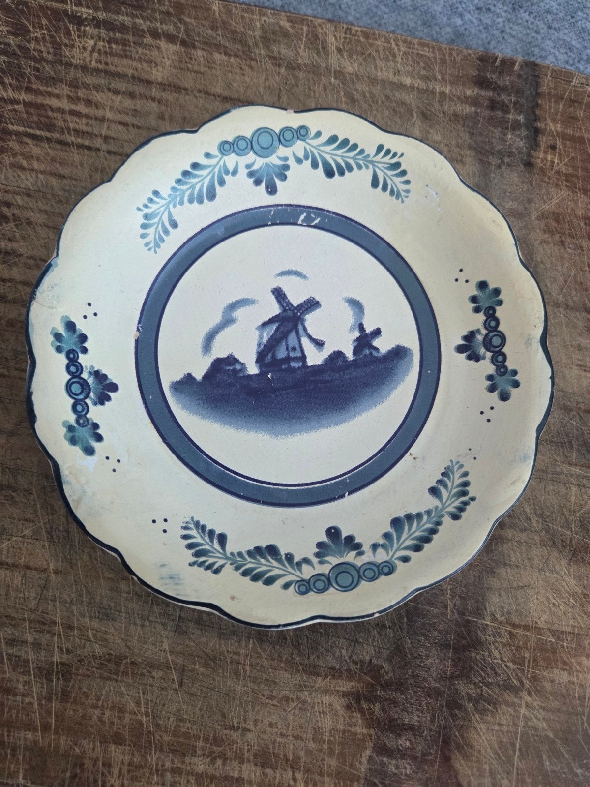 Decoratief Bordje - Delfts Blauw Stijl met Molen, Ophalen of Verzenden