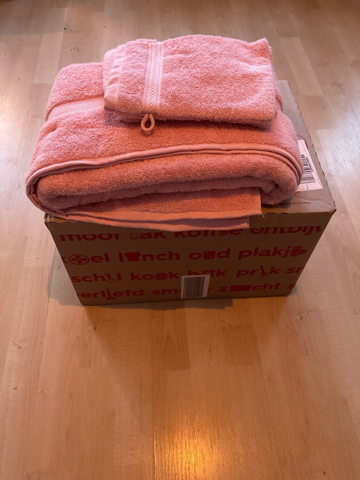 Hema handdoeken set lichtroze: handdoeken en washandjes, Overige merken, Gastendoekje, Ophalen of Verzenden, Zo goed als nieuw