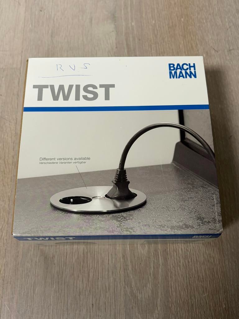 Bachmann twist inbouw stopcontact rond, RVS., Ophalen of Verzenden, Nieuw, Apparatuur