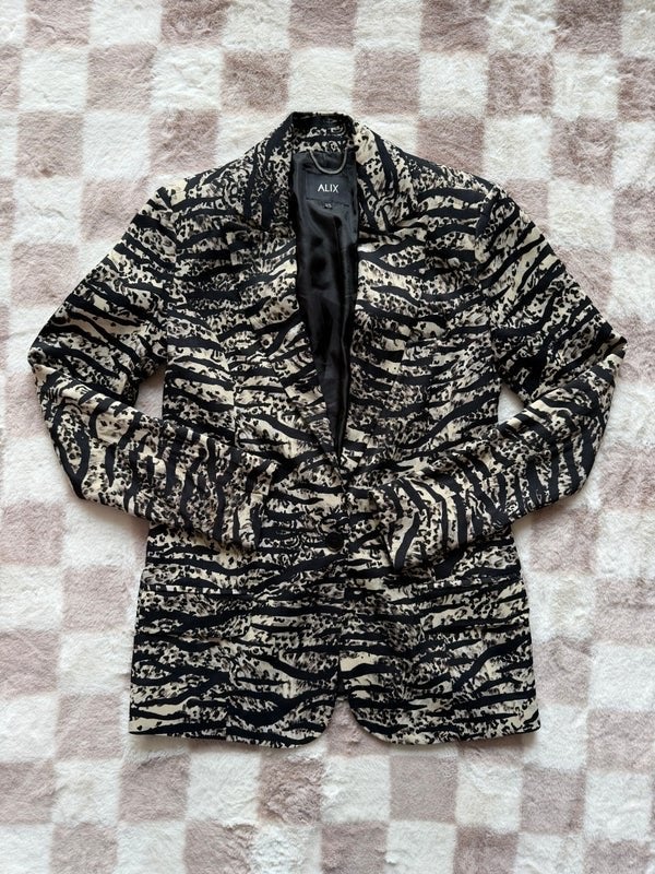 Alix the Label Jasje Maat XS - Trendy Zebraprint Blazer, Xx, Zwart, Xx, Ophalen of Verzenden