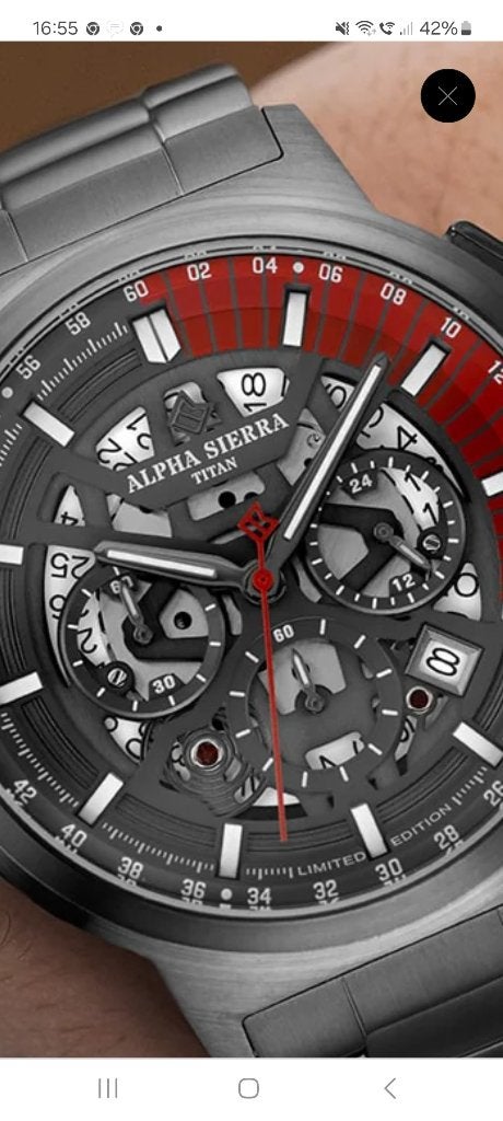 ALPHA SIERRA Herenhorloge, Overige merken, Staal, Staal, Polshorloge