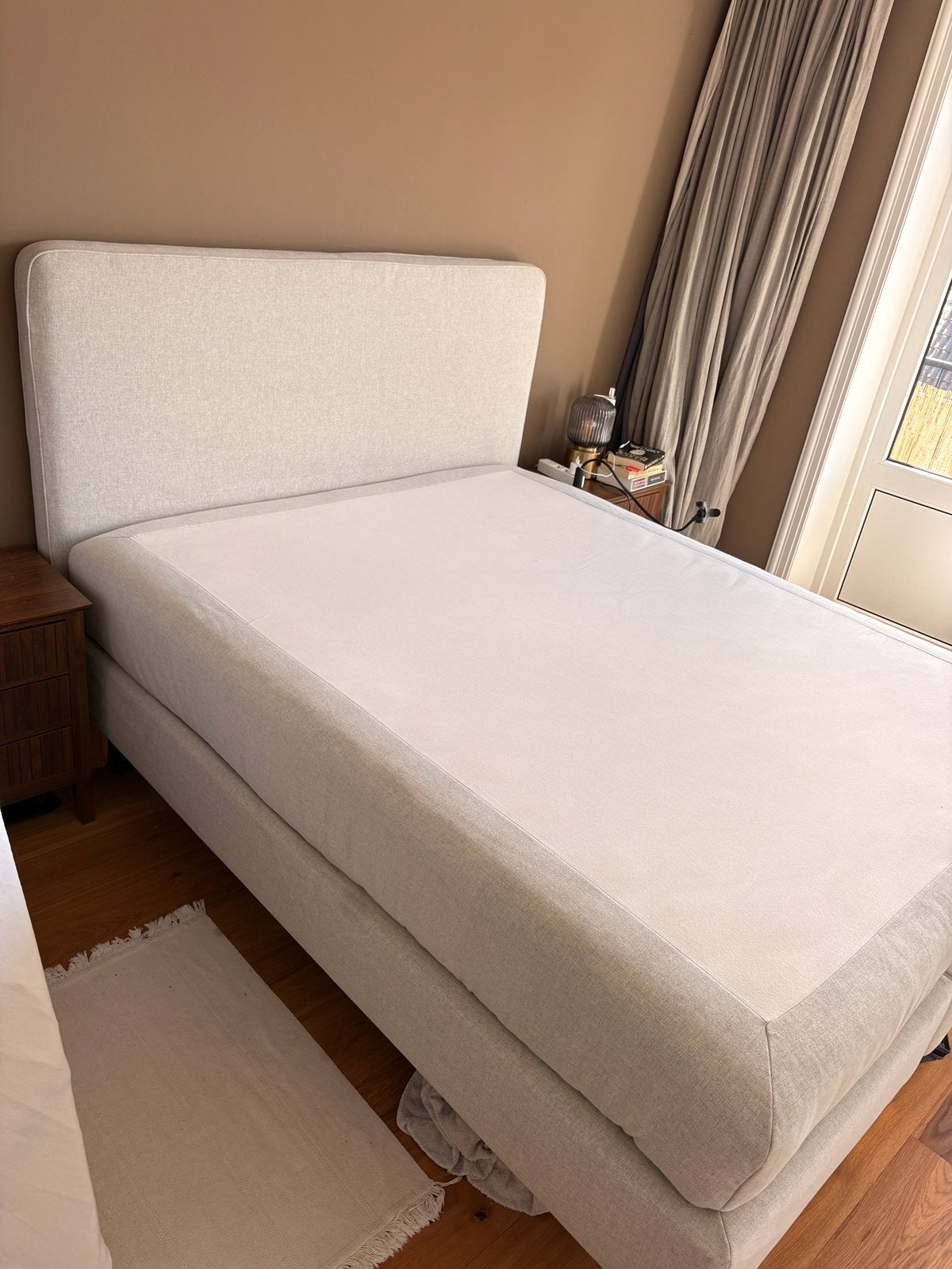 Ikea boxspring 160x200 (met of zonder matras), Ophalen of Verzenden, Zo goed als nieuw, Tweepersoons, 160 cm