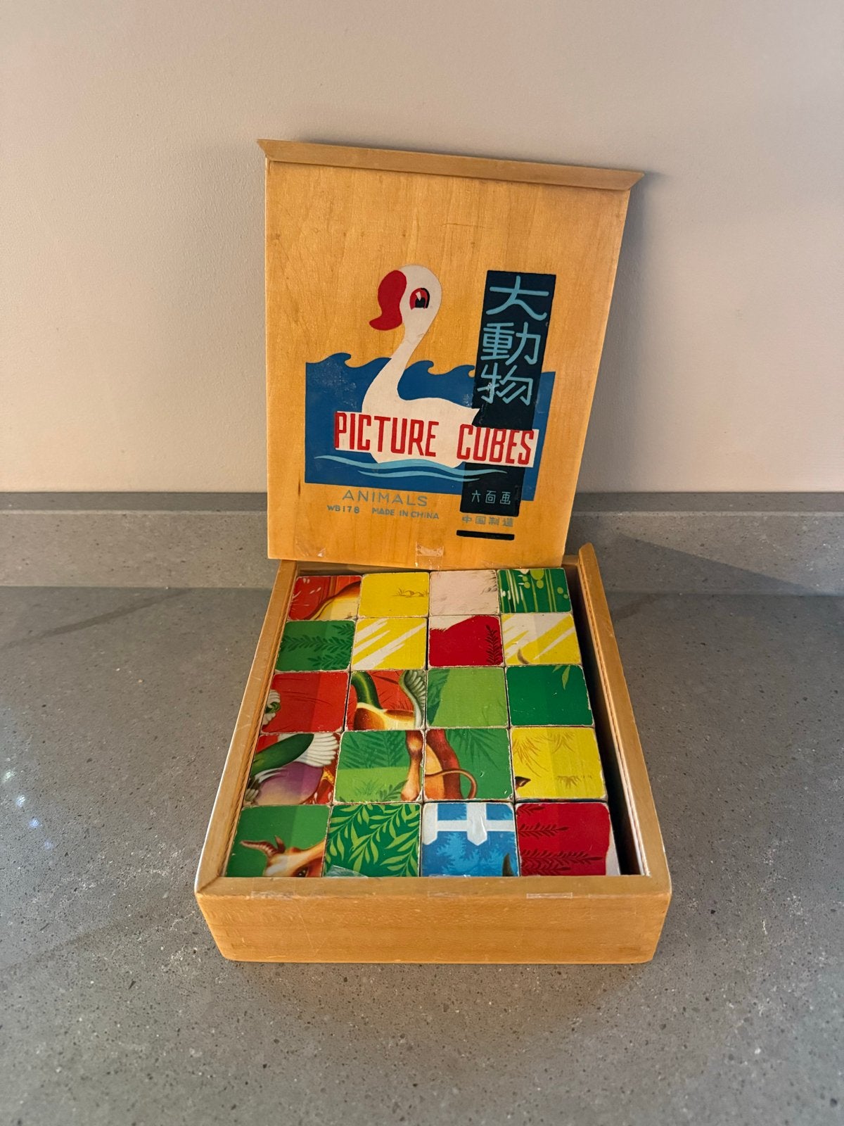 Vintage Puzzels: Dieren Kubussen & Houten Legpuzzels, Ophalen of Verzenden, Minder dan 500 stukjes, Gebruikt, Legpuzzel