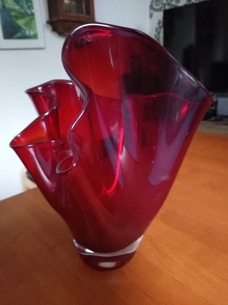 Rode Murano stijl Vaas, Antiek en Kunst, Ophalen