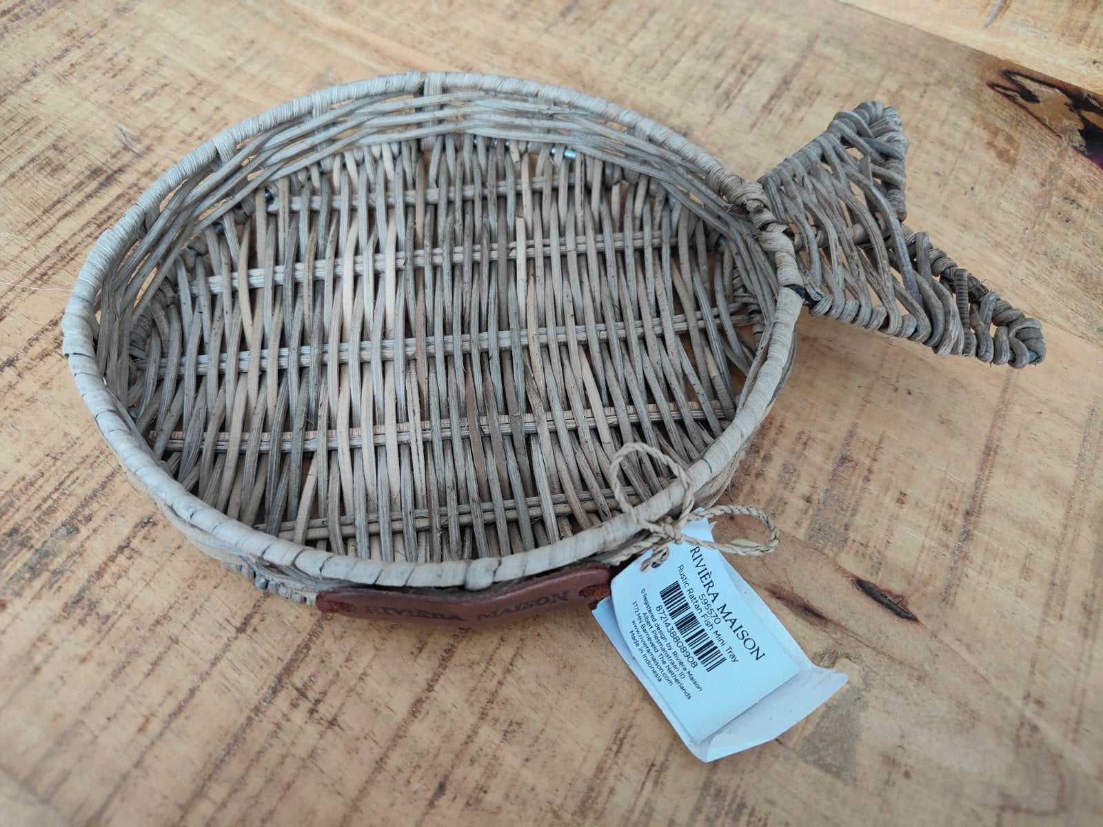 Riviera Maison rustic rattan fish mini tray, Ophalen of Verzenden, Nieuw, Riviera maison
