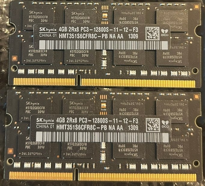 8GB RAM: 2 x 4GB 2Rx8 PC3 - 12800S DDR3 1600MHz, Computers en Software, RAM geheugen, DDR3, Ophalen of Verzenden, Zo goed als nieuw