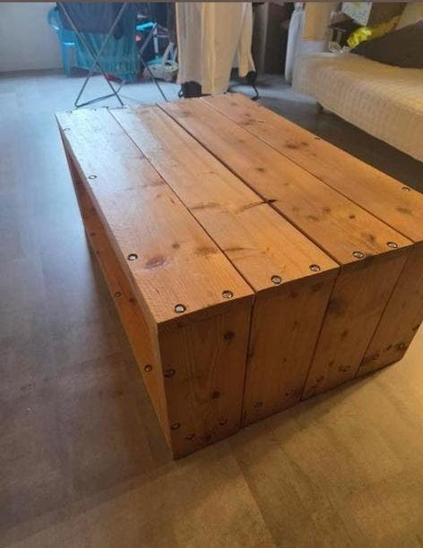 Houten pallet salontafel, Huis en Inrichting, Tafels | Salontafels, Ophalen, 100 tot 150 cm, 50 tot 100 cm, Zo goed als nieuw
