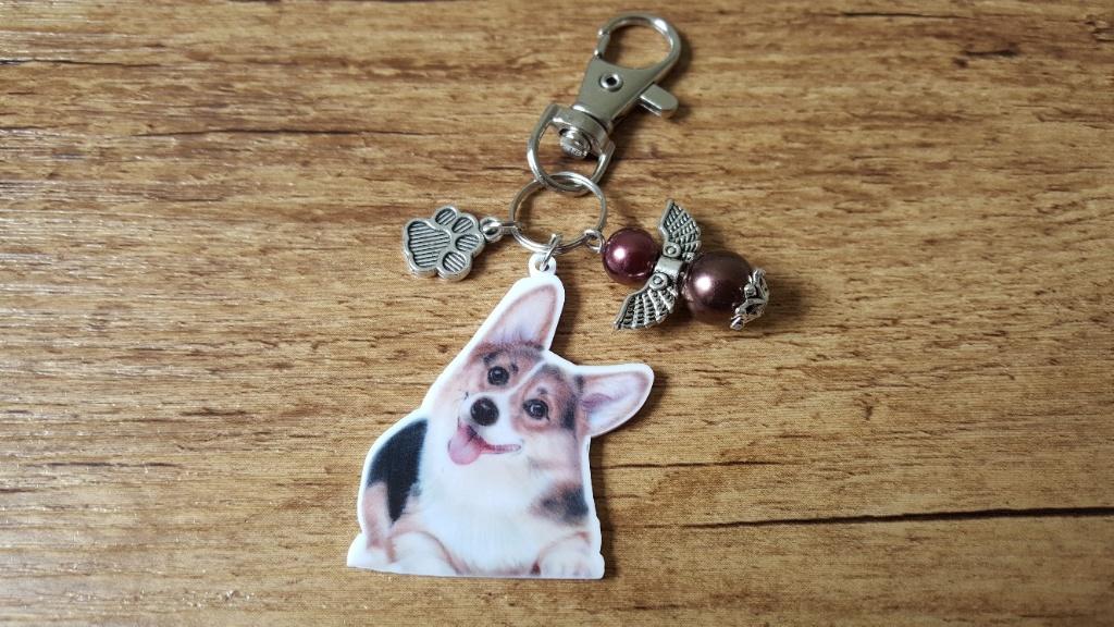 Tas/Sleutelhanger Corgi met beschermengeltje, Verzenden, Nieuw