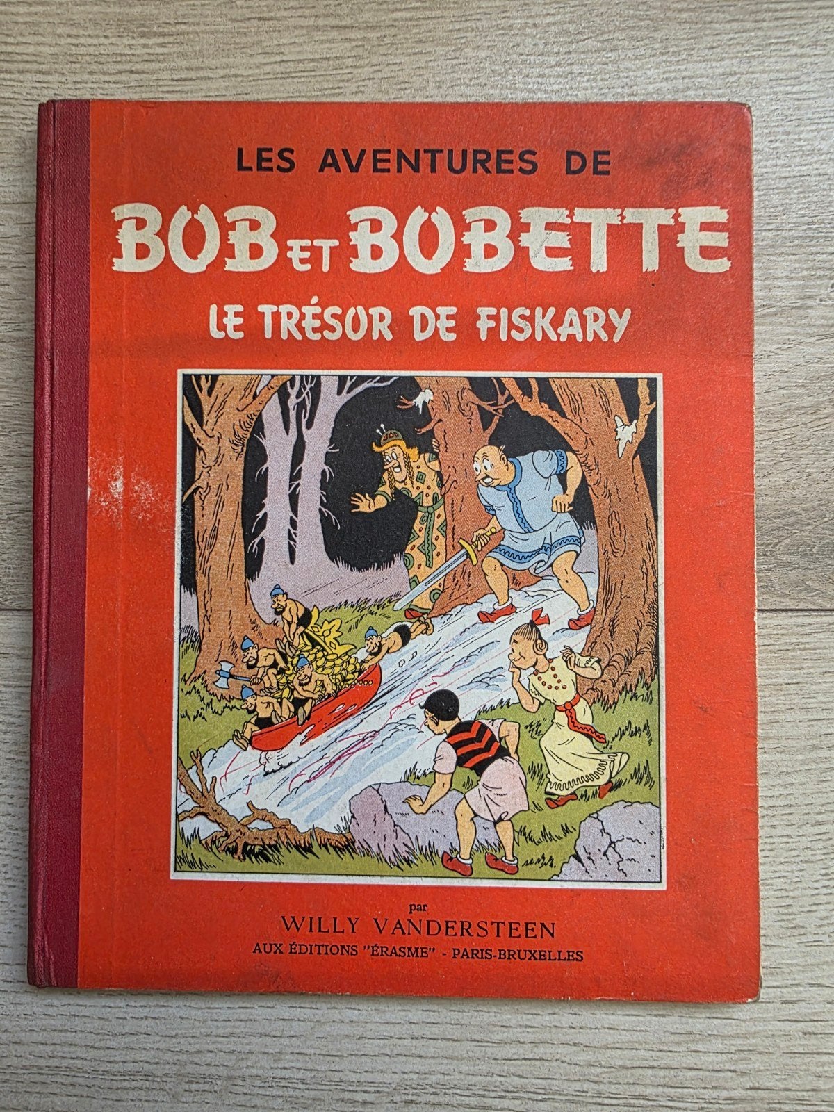 Bob et Bobette Suske en Wiske 1e druk 1953 - Le Trésor de F, Gelezen, Willy Vandersteen, Eén stripboek, Ophalen of Verzenden