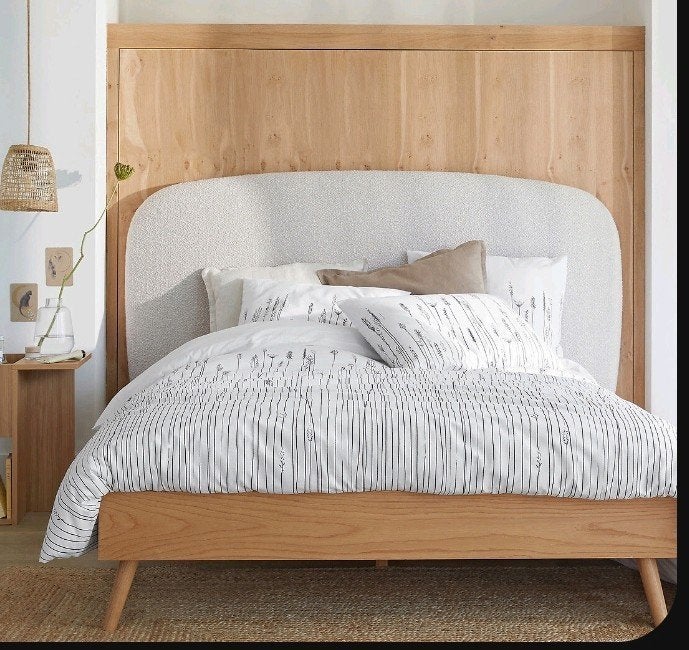 Eikenhouten bed met lattenbodem - 160x200 cm