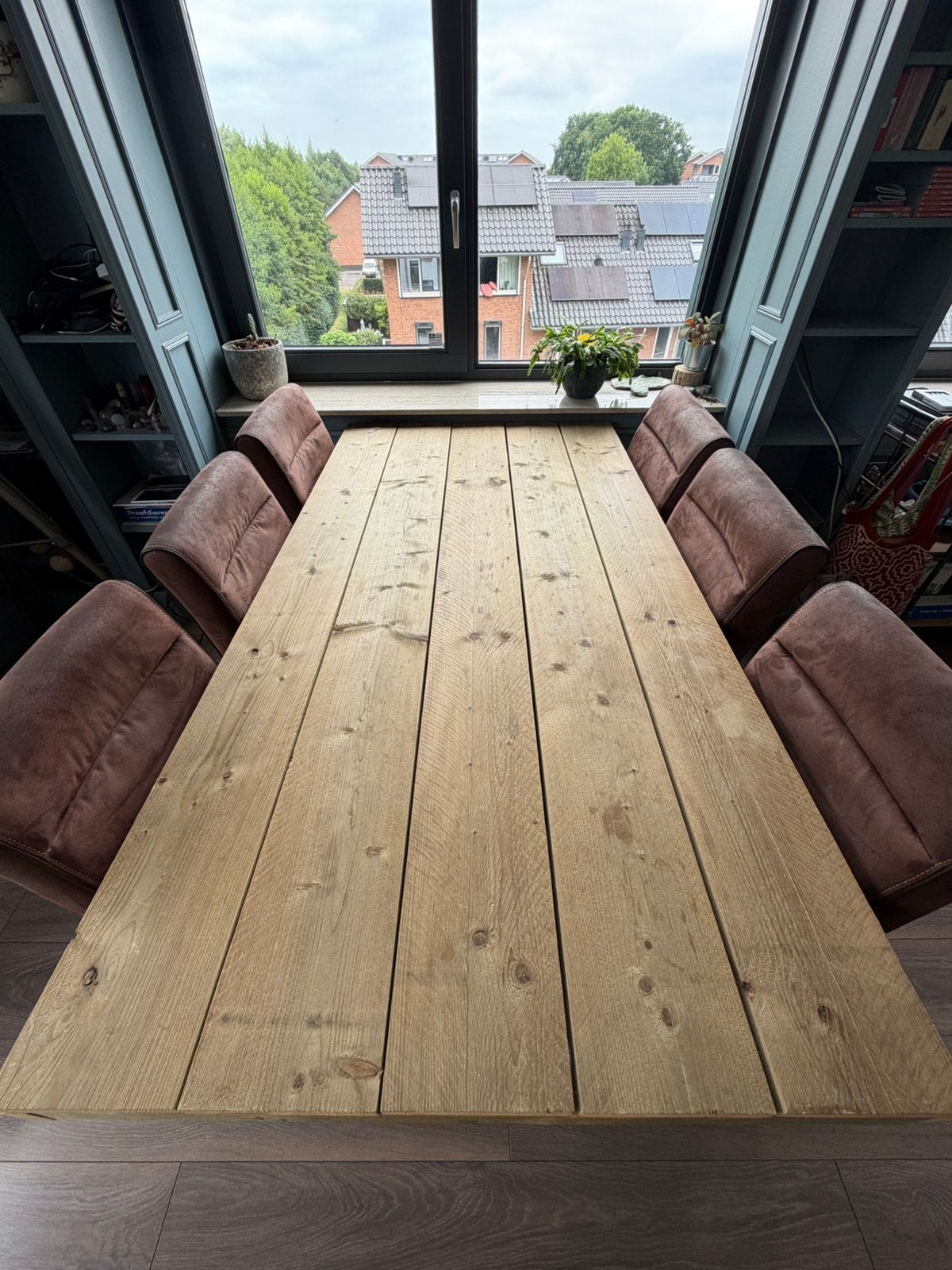 Steigerhouten tafel 100x190cm, Ophalen, Zo goed als nieuw, Rechthoekig, Hout