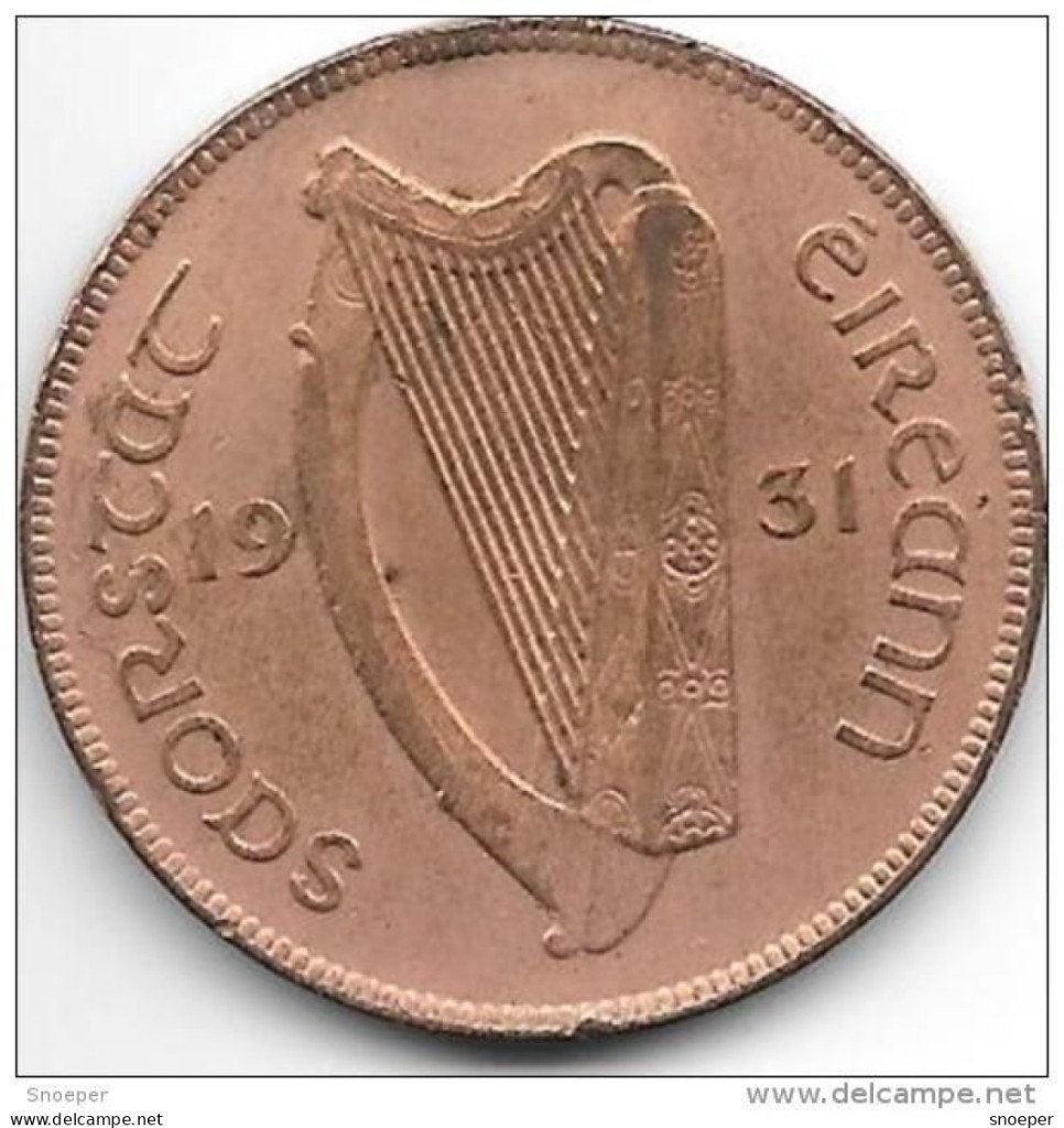 ireland 1 penny 1931 km 3 vf+, Verzenden, Overige landen, Losse munt