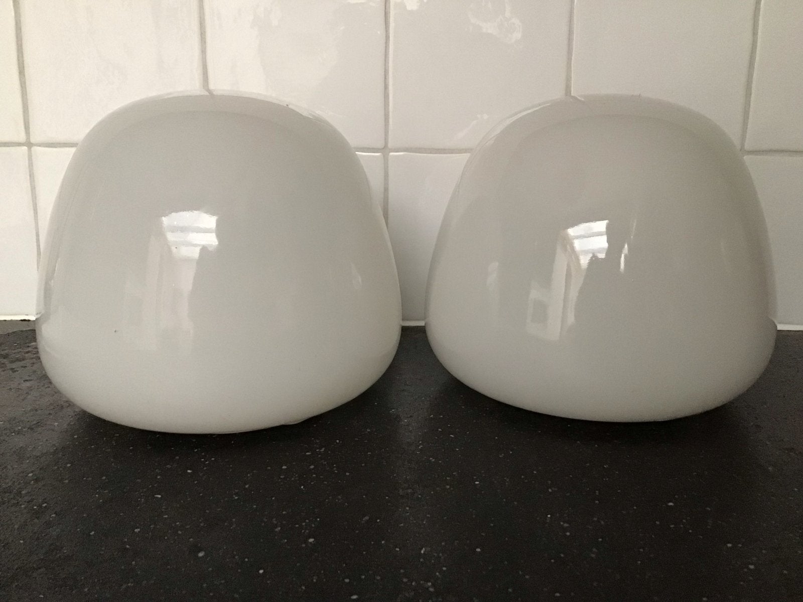 Twee Design Philips Brune lampen 1950 bakeliet met glas, Ophalen of Verzenden