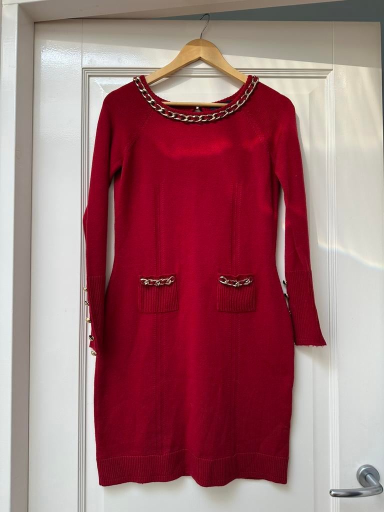 Luisa Spagnoli jurk rood - maat 36 - 100% wol, Kleding | Dames, Jurken, Ophalen of Verzenden, Zo goed als nieuw, Knielengte, Maat 36 (S)