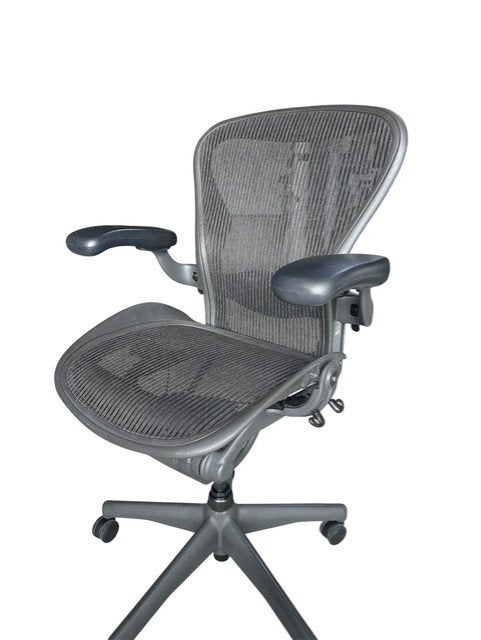 Herman Miller Aeron Type B bureaustoel Graphite Refurbished, Huis en Inrichting, Niet ingevuld, Zwart, Niet ingevuld, Ophalen of Verzenden