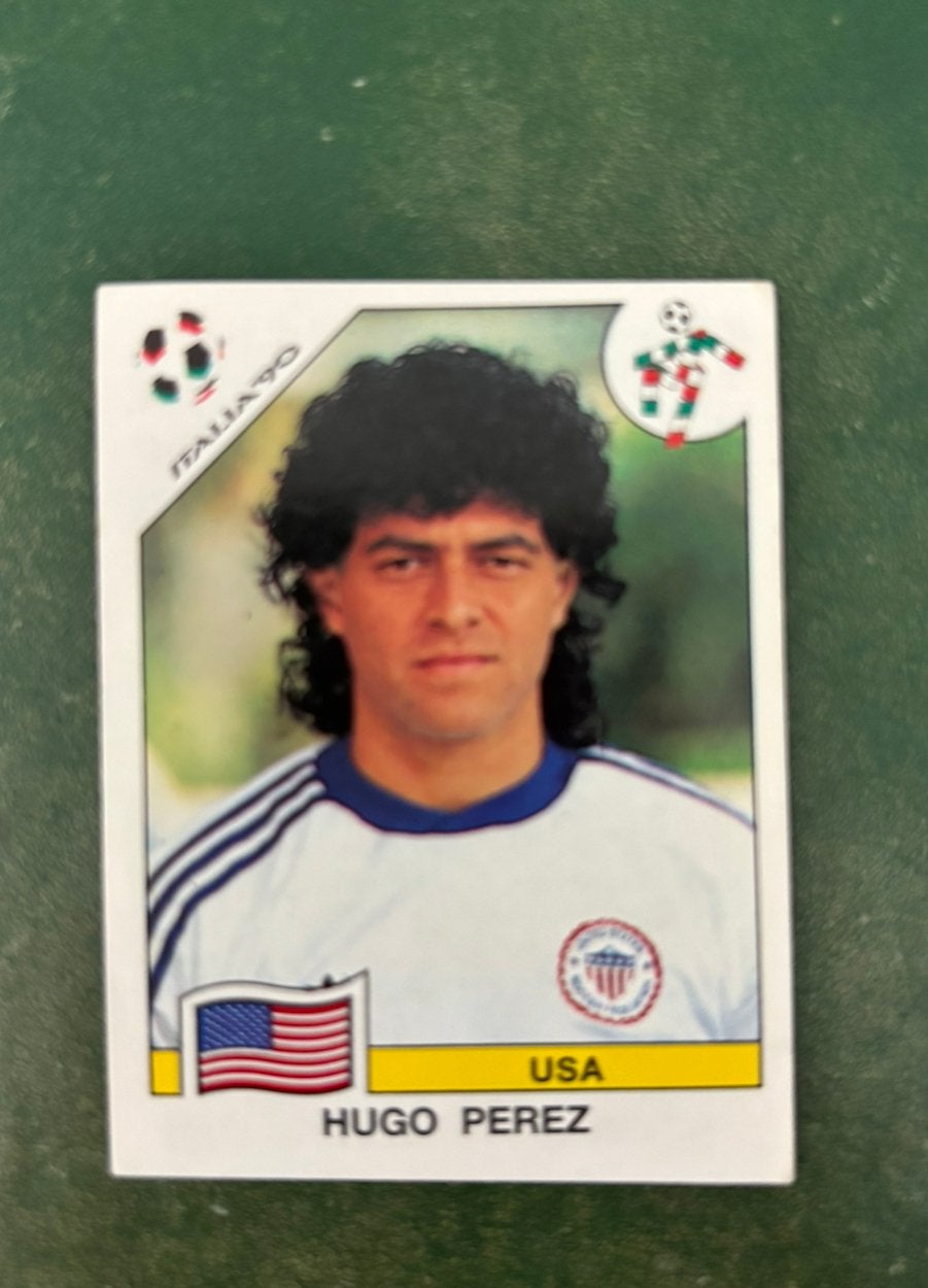 Panini plaatje Hugo Perez USA WK 1990, Ophalen of Verzenden, Zo goed als nieuw