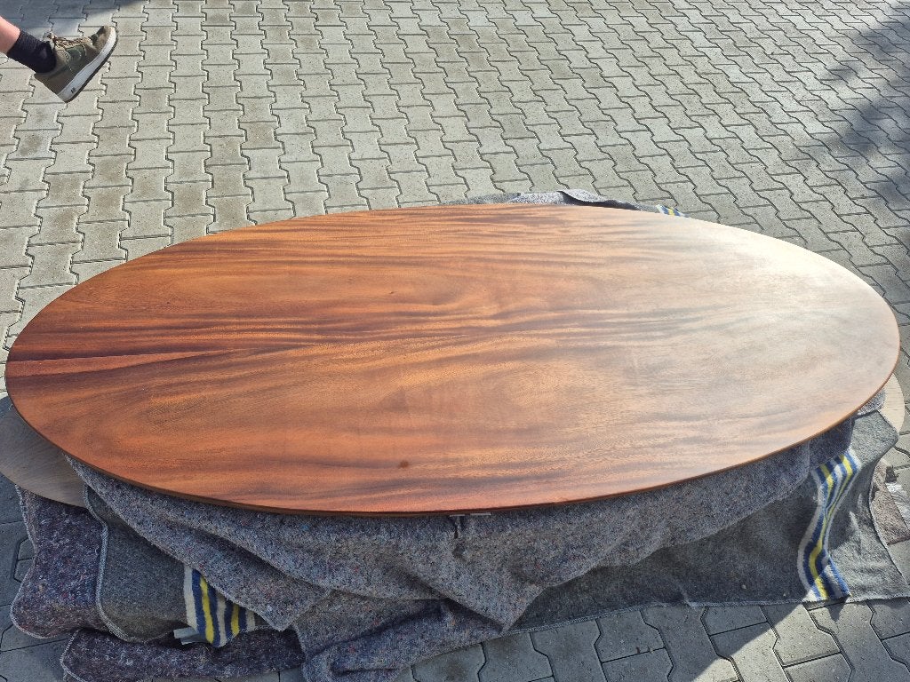 Noten Tafelblad, Ophalen, 50 tot 100 cm, Ovaal, Noten hout