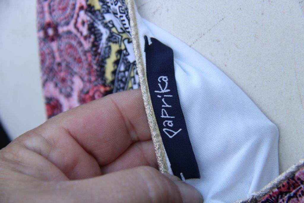Jurk gekleurd Paprika mt S (44) Maxi Vaste prijs, Kleding | Dames, Jurken, Overige kleuren, Maat 42/44 (L), Ophalen of Verzenden