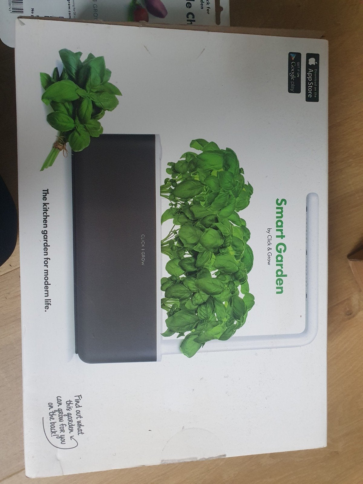 Click & Grow Smart Garden  met 3x3 kruidenpods, Ophalen of Verzenden, Zo goed als nieuw, Kweekbak