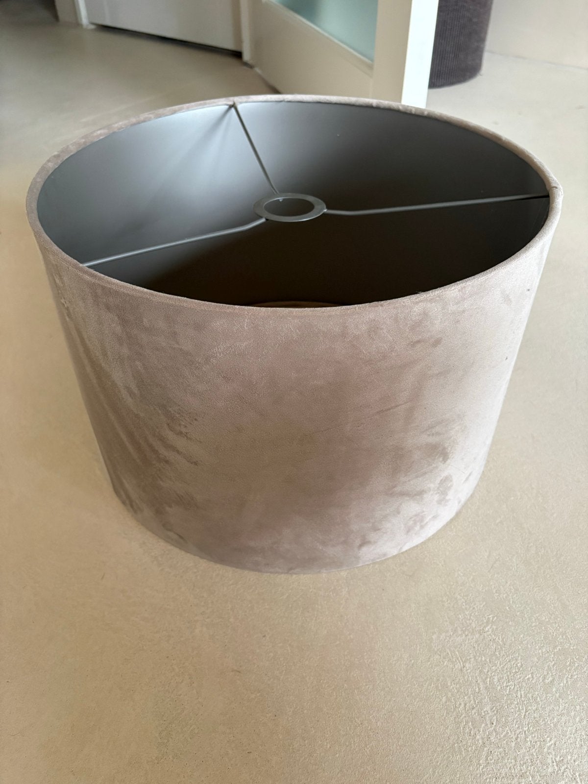Taupe velours lampenkap, Ophalen, Bruin, Overige typen, Rond