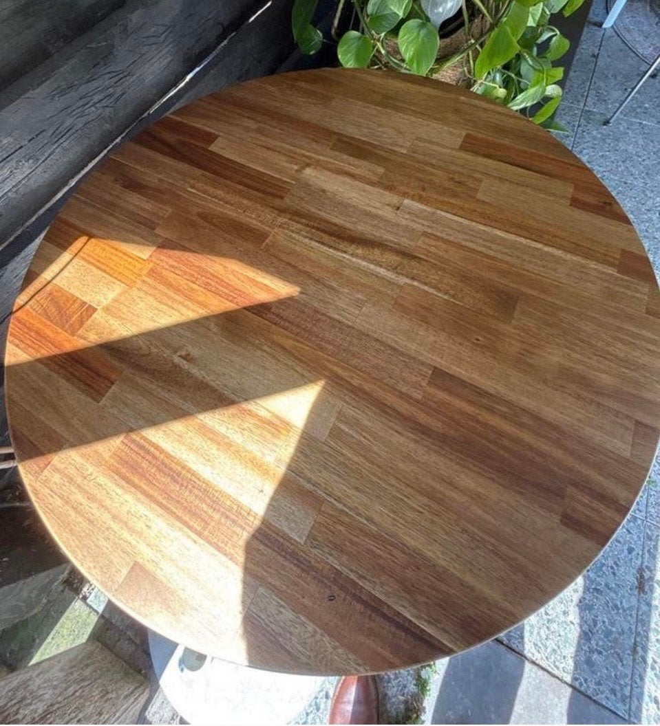 Rond eettafeltje, 80 cm diameter, Huis en Inrichting, Tafels | Eettafels, Ophalen, Gebruikt, Rond, Tot twee personen