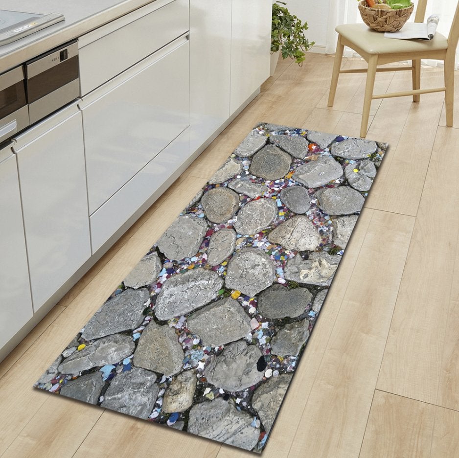 Stenen Vloerkleed / 3D Kleed Loper Vloermat Mat Steen Keuken, Verzenden, Nieuw, 50 tot 100 cm, 150 tot 200 cm